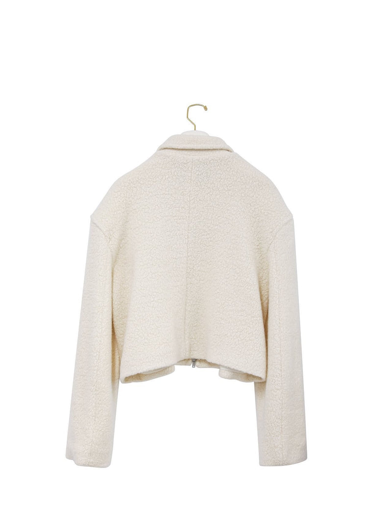 BOUCLE ALPACA WOOL ZIP JACKET