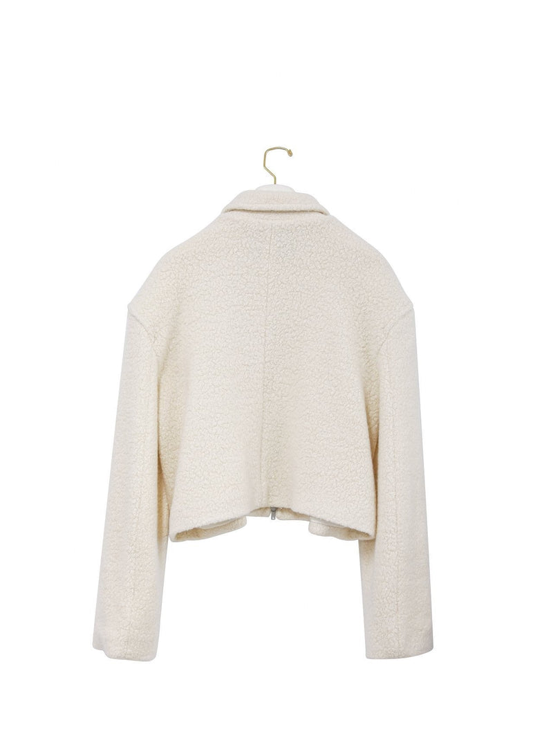 BOUCLE ALPACA WOOL ZIP JACKET
