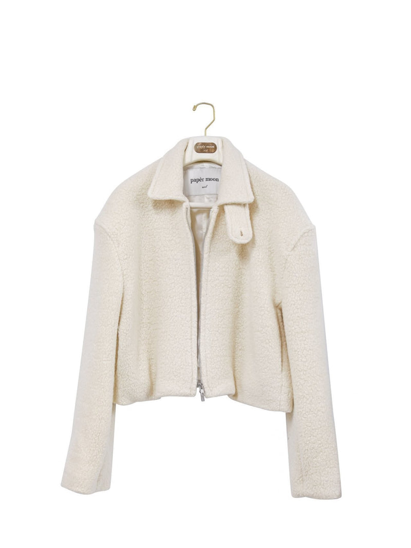 BOUCLE ALPACA WOOL ZIP JACKET