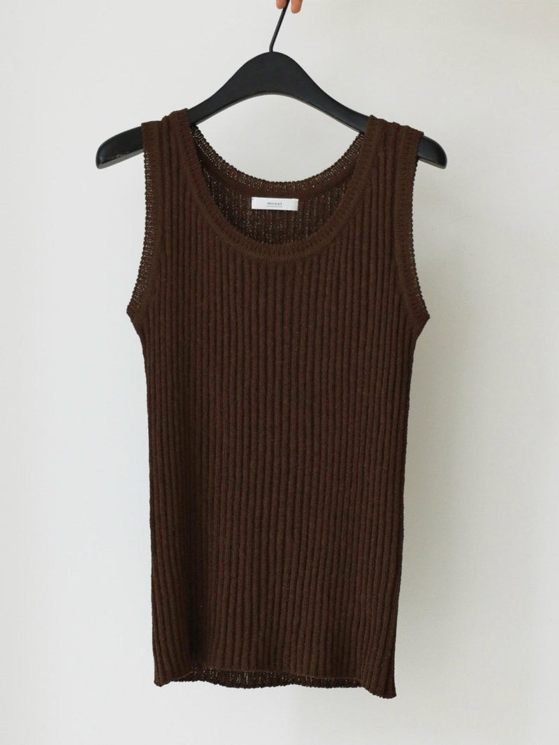 BOUCLE VISCOSE U-NECK KNIT TOP
