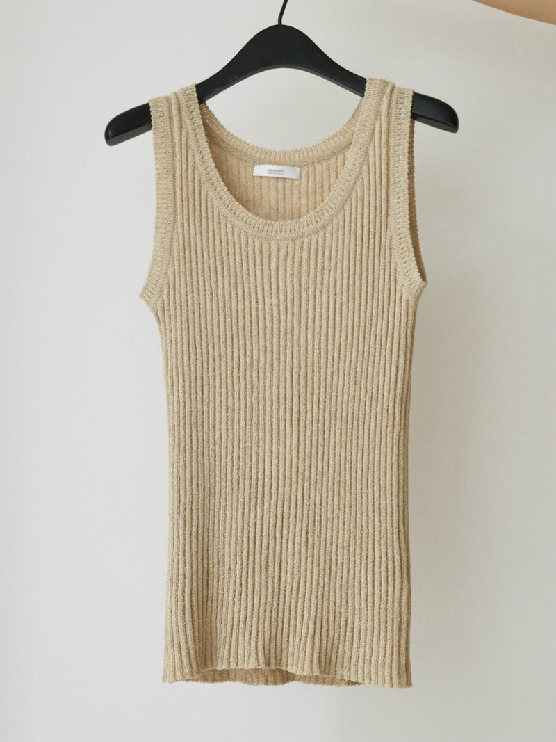 BOUCLE VISCOSE U-NECK KNIT TOP