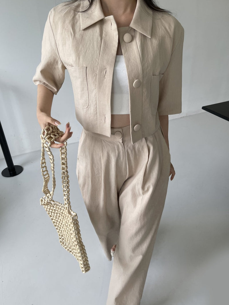 BUTTON LONG PANTS