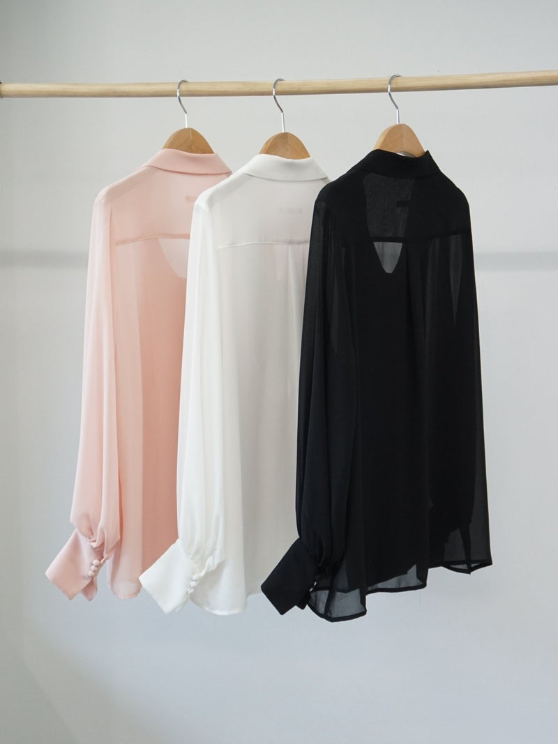 BUTTON DETAIL CHIFFON BLOUSE