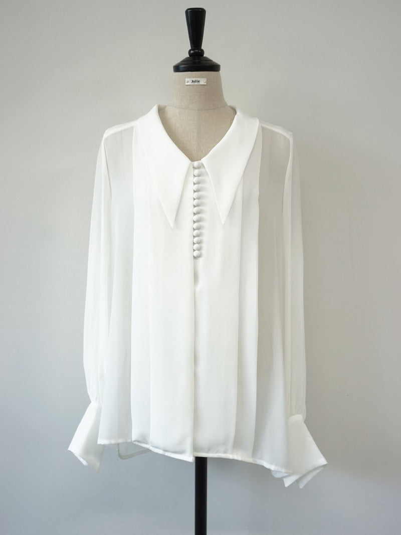 BUTTON DETAIL CHIFFON BLOUSE