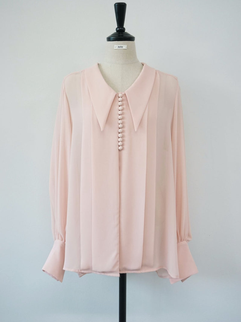 BUTTON DETAIL CHIFFON BLOUSE