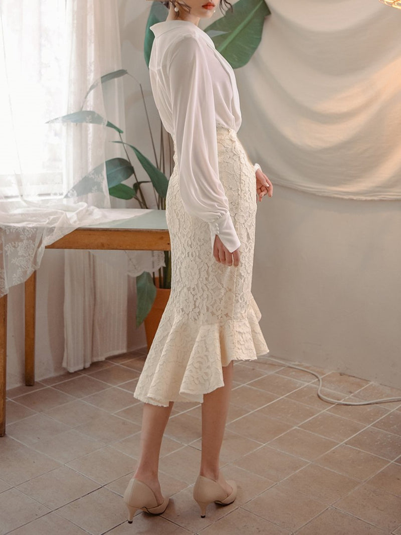 BUTTON DETAIL CHIFFON BLOUSE