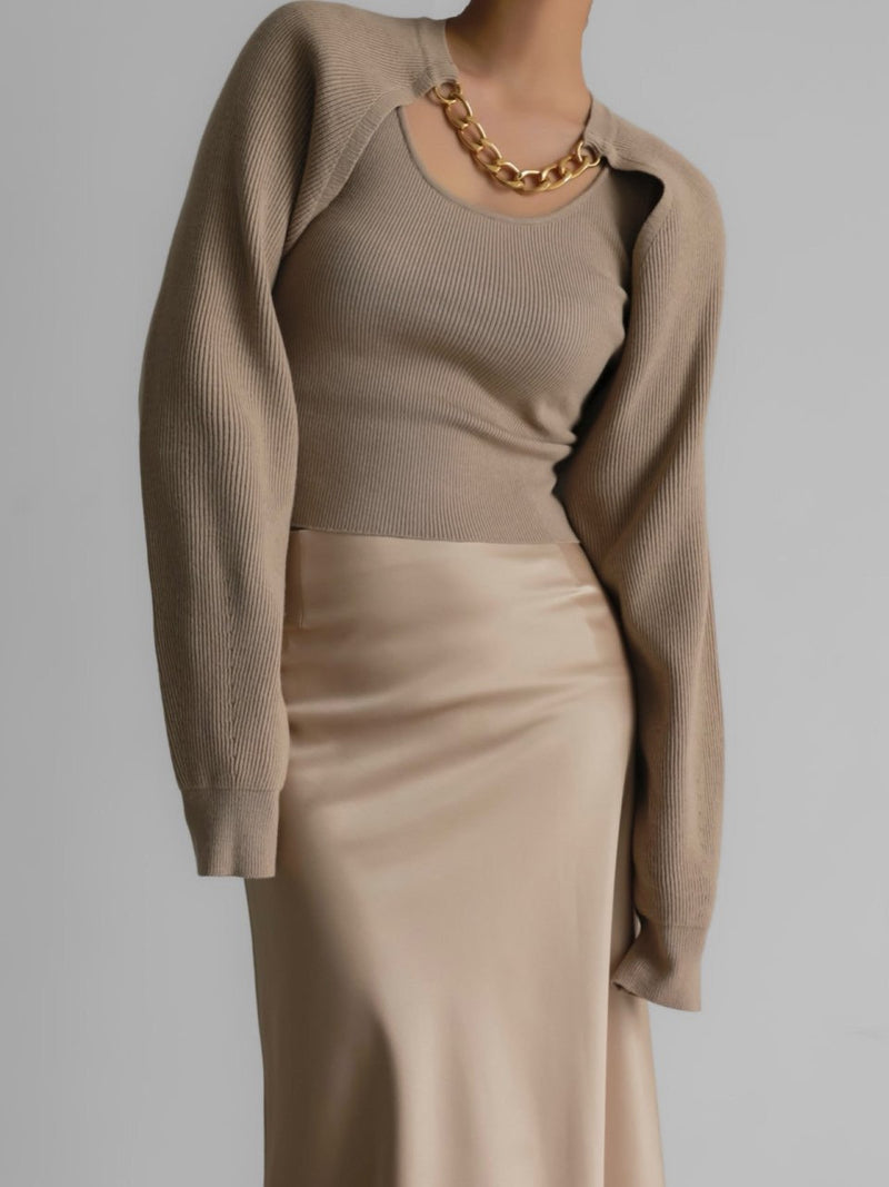 CLASSIC SILKY LOW WAIST MIDI SKIRT