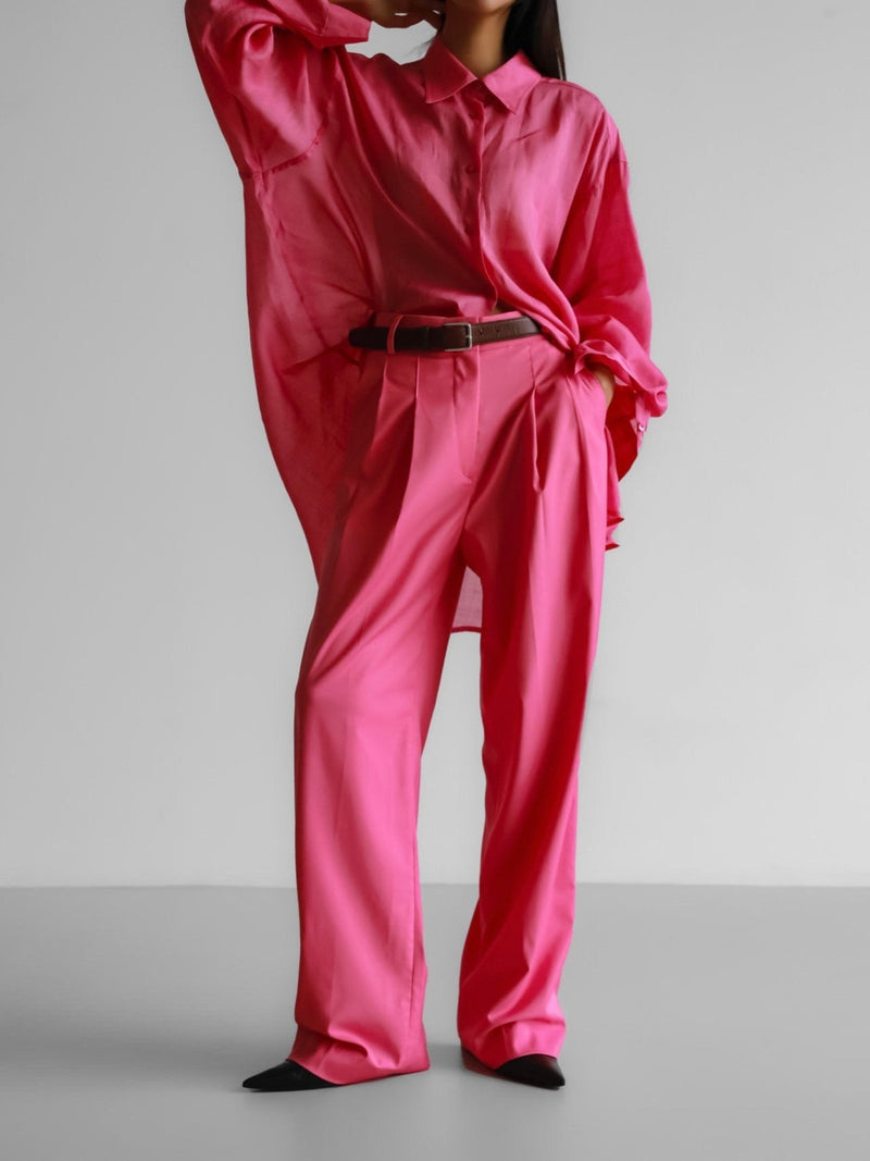 CANDY POP PIN TUCK WIDE TROUSERS