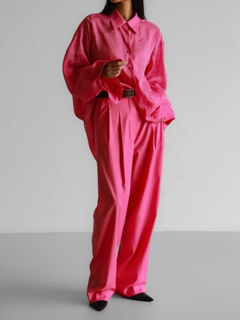 CANDY POP PIN TUCK WIDE TROUSERS