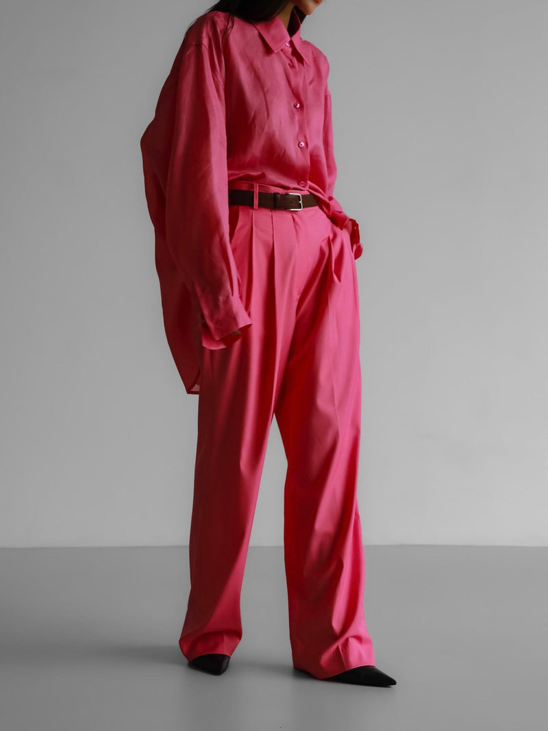 CANDY POP PIN TUCK WIDE TROUSERS