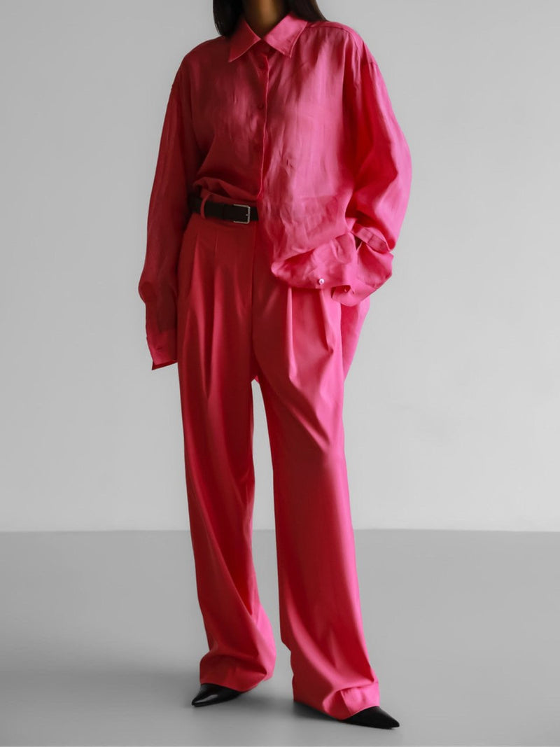 CANDY POP PIN TUCK WIDE TROUSERS