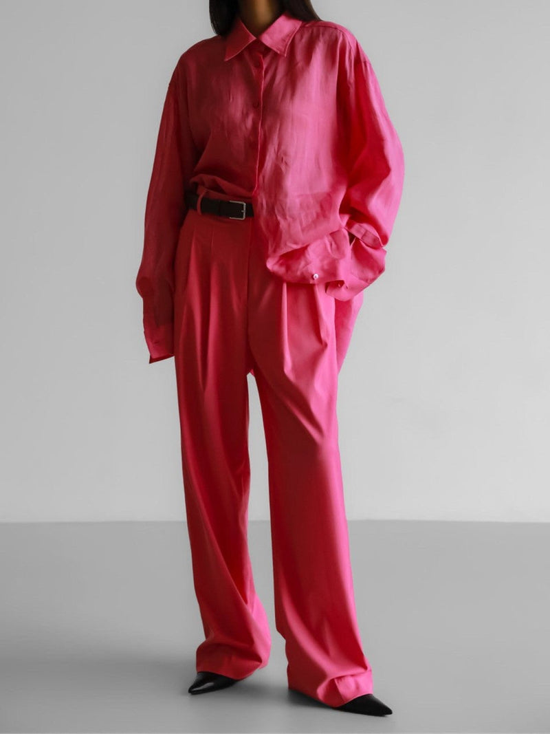 CANDY POP PIN TUCK WIDE TROUSERS