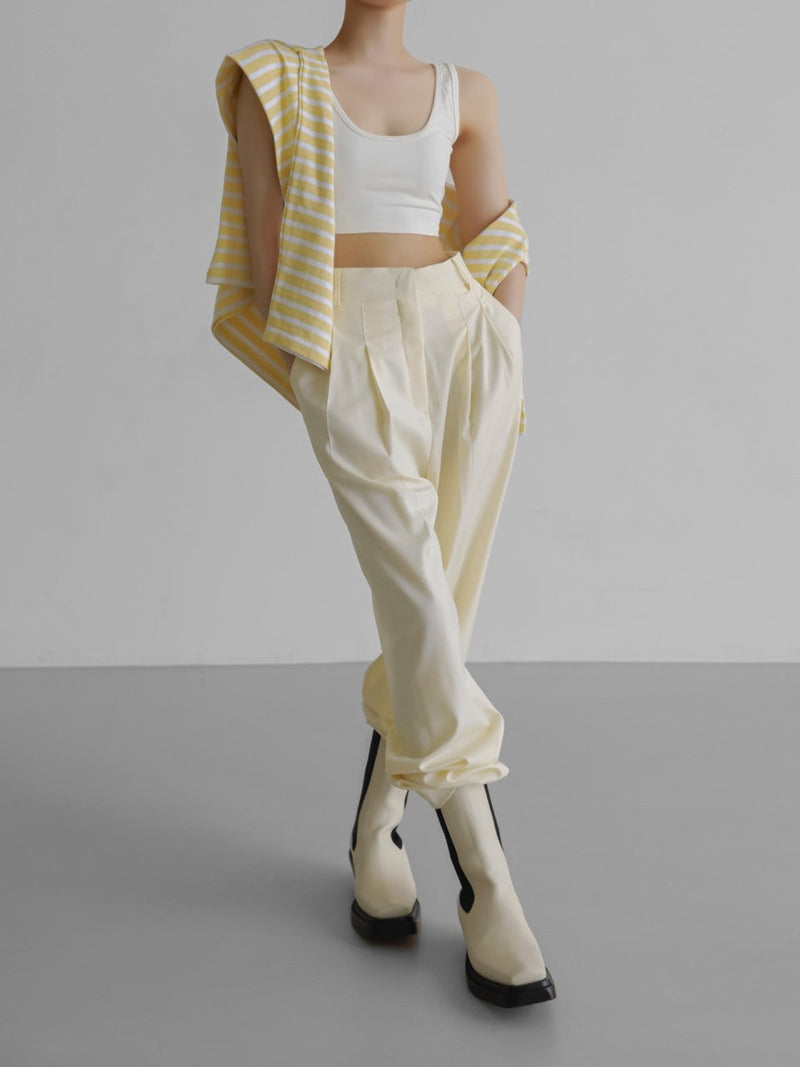 CANDY POP PIN TUCK WIDE TROUSERS