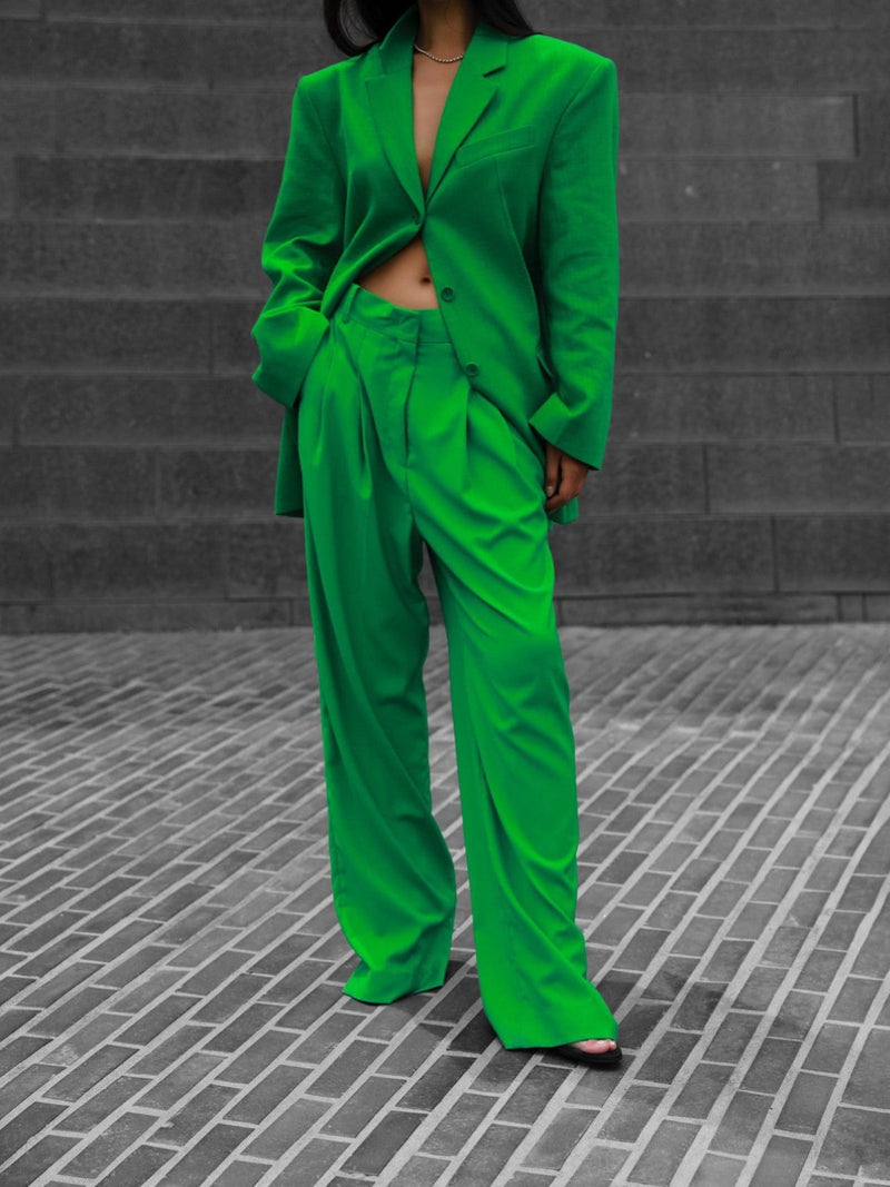CANDY POP PIN TUCK WIDE TROUSERS