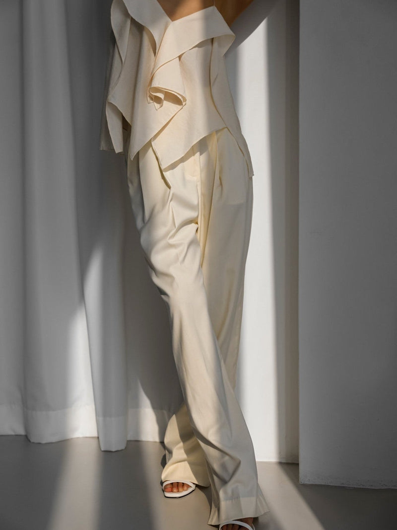 CANDY POP PIN TUCK WIDE TROUSERS