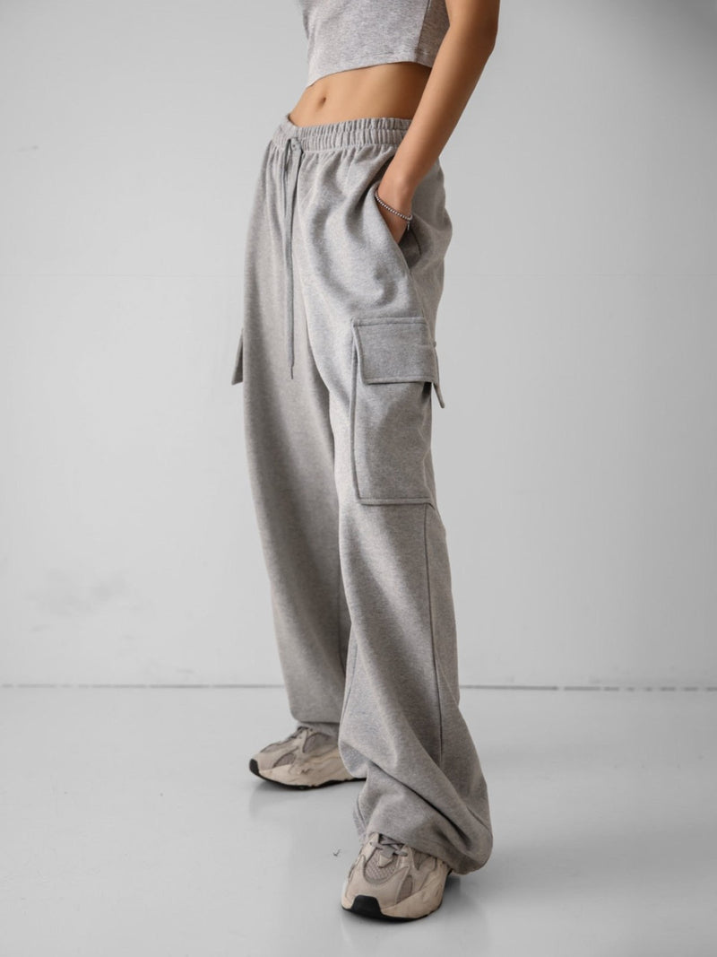 CARGO POCKET WIDE SWEATPANTS – MINUSEY