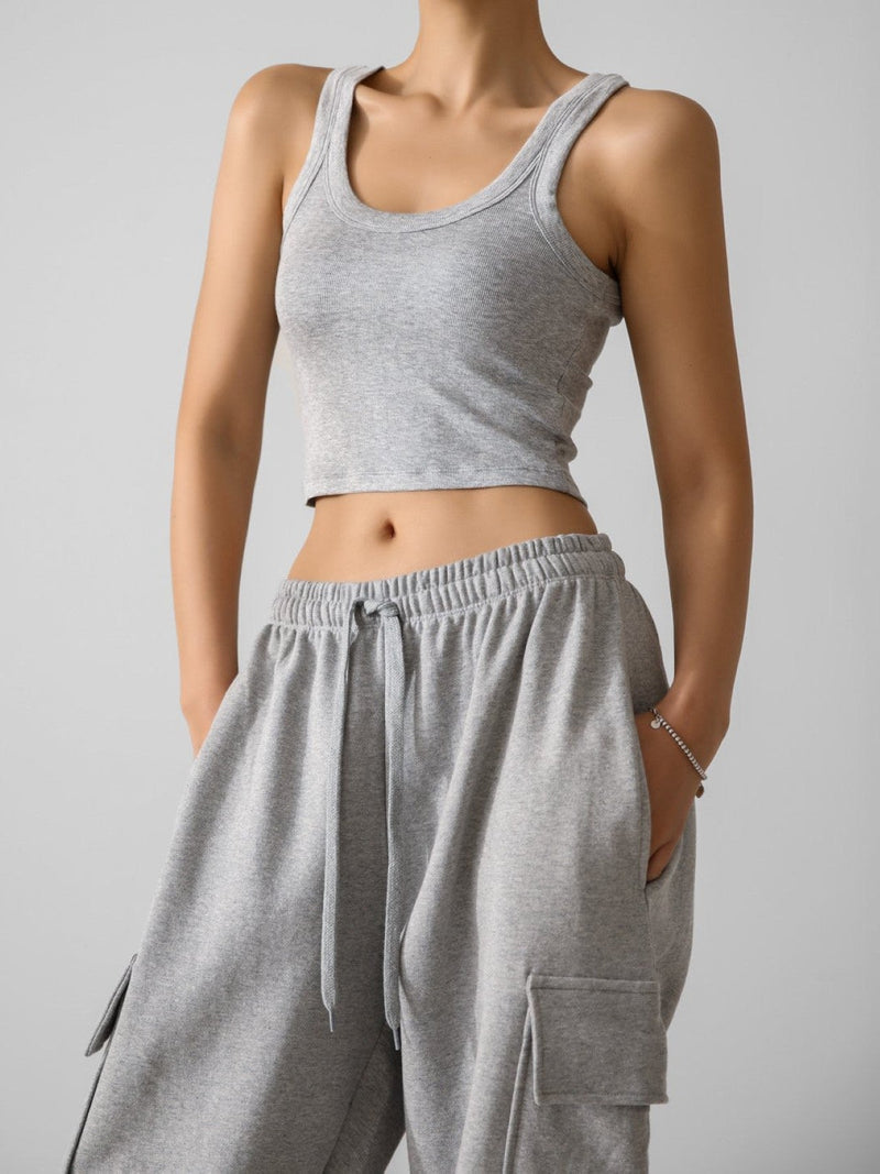 CARGO POCKET WIDE SWEATPANTS