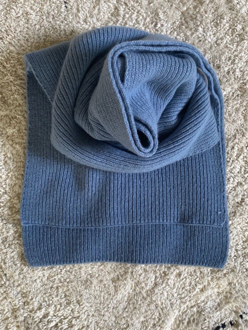 CASHMERE WOOL RIBBED KNIT MUFFLER