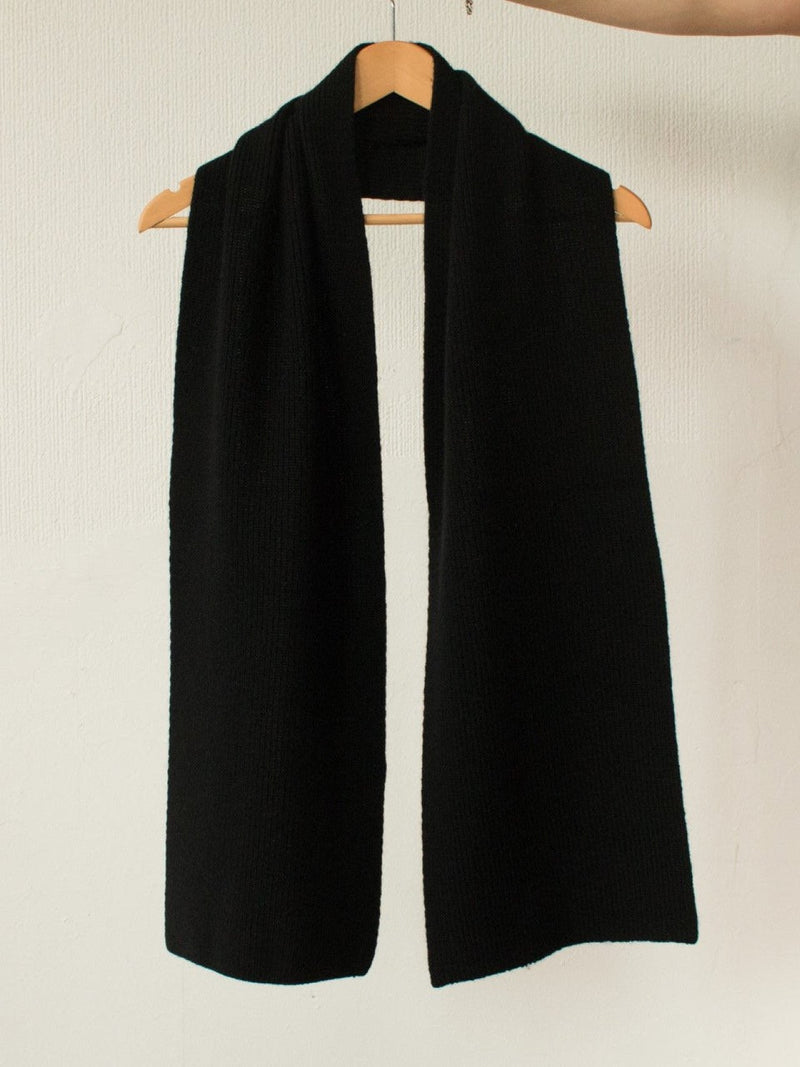 CASHMERE WOOL RIBBED KNIT MUFFLER