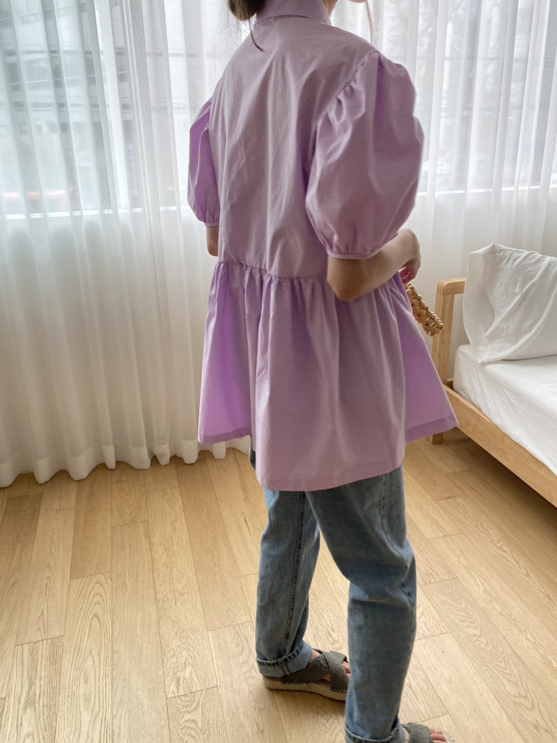 CECILE BALLOON SLEEVE COTTON SHIRT