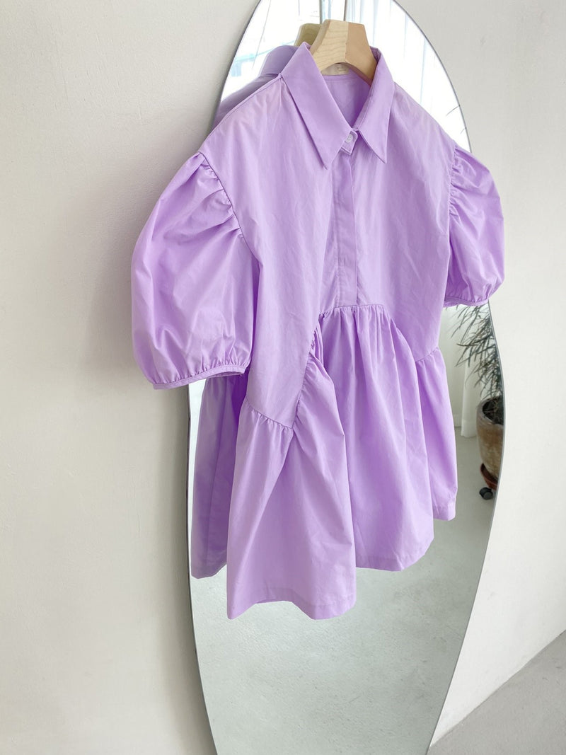 CECILE BALLOON SLEEVE COTTON SHIRT