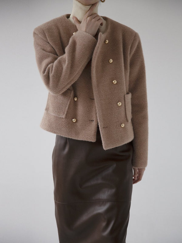 CHASER TWEED BUTTON DETAIL JACKET