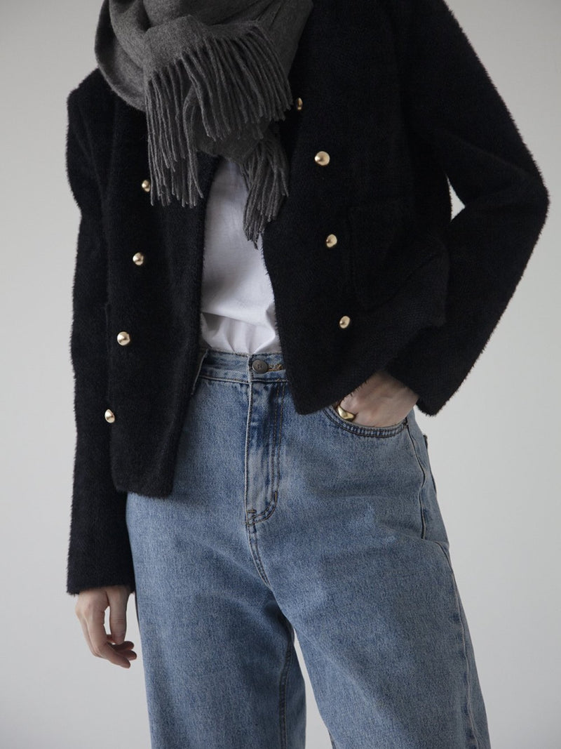 CHASER TWEED BUTTON DETAIL JACKET