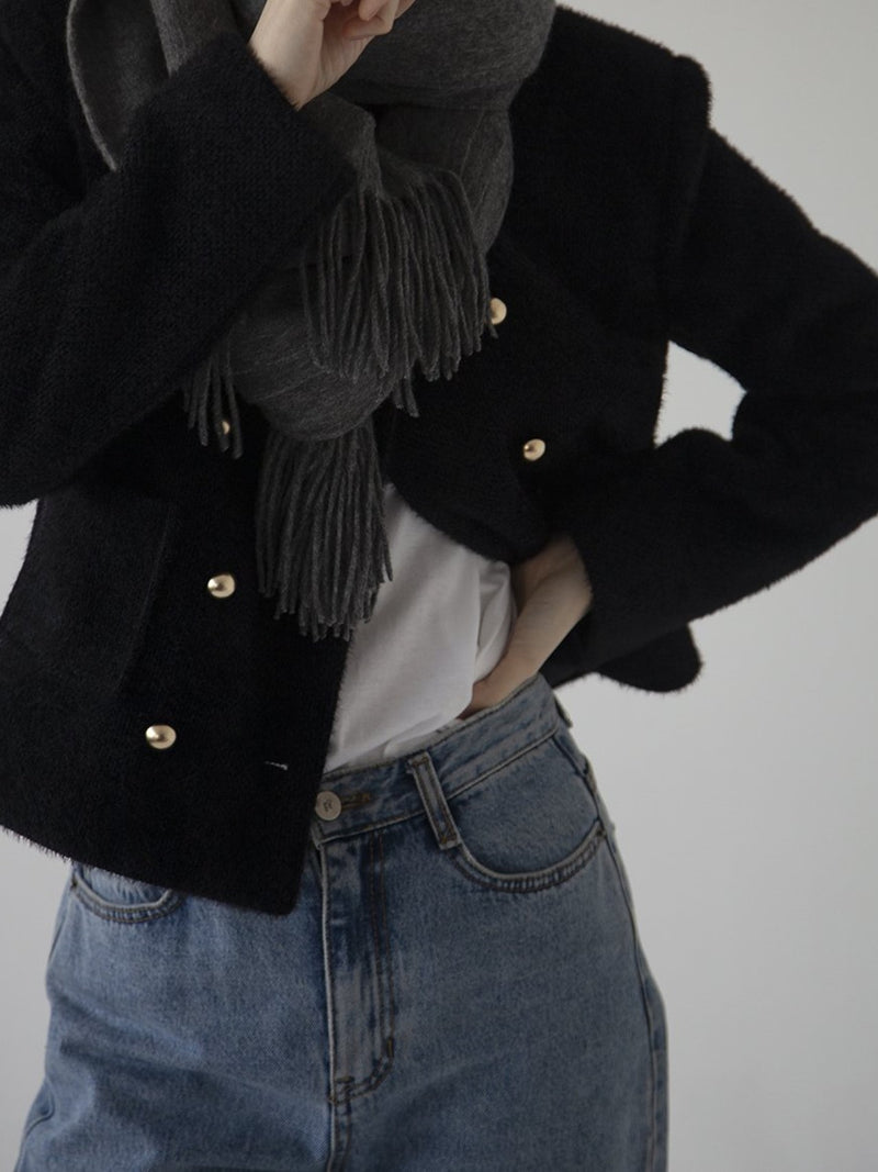 CHASER TWEED BUTTON DETAIL JACKET