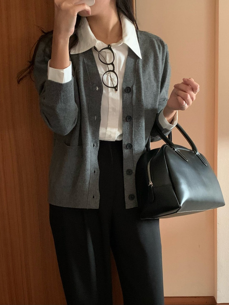 CLAIRE POCKET V NECK CARDIGAN