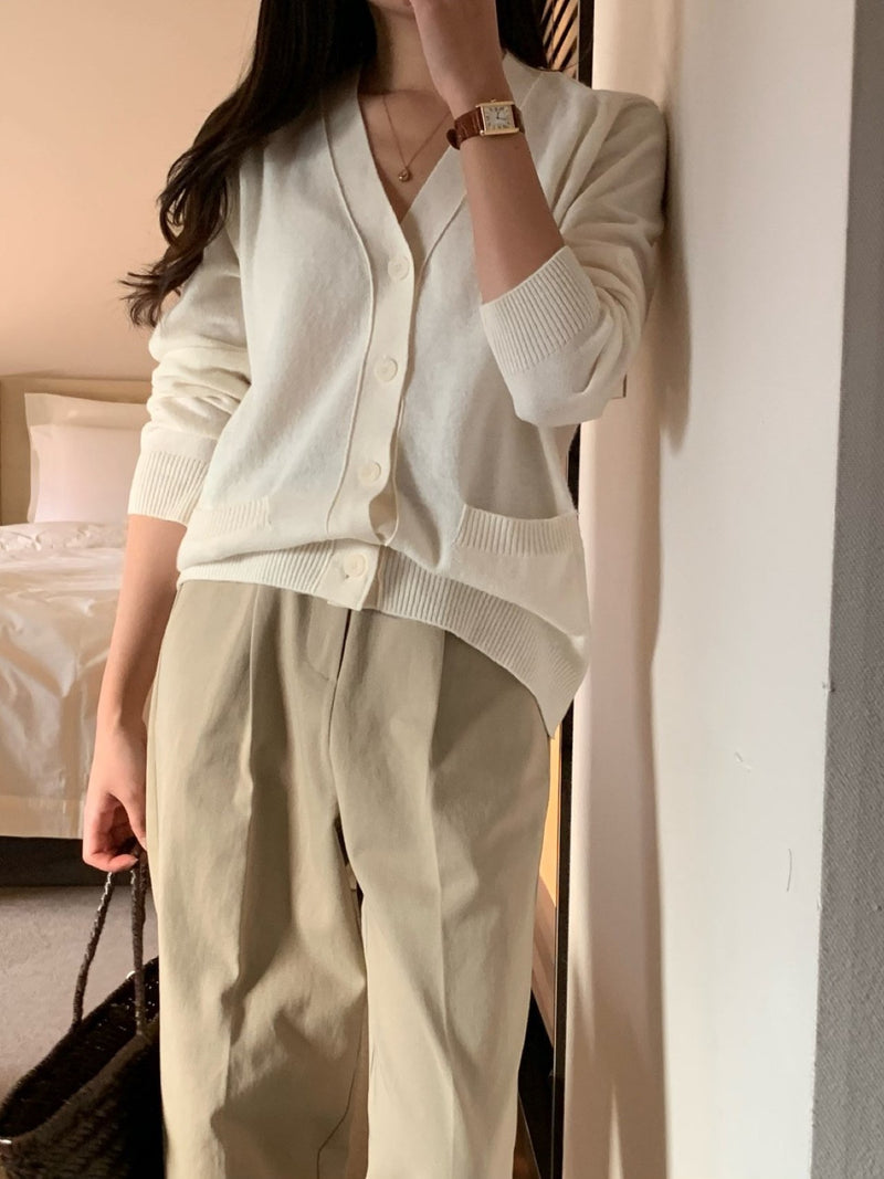 CLAIRE POCKET V NECK CARDIGAN