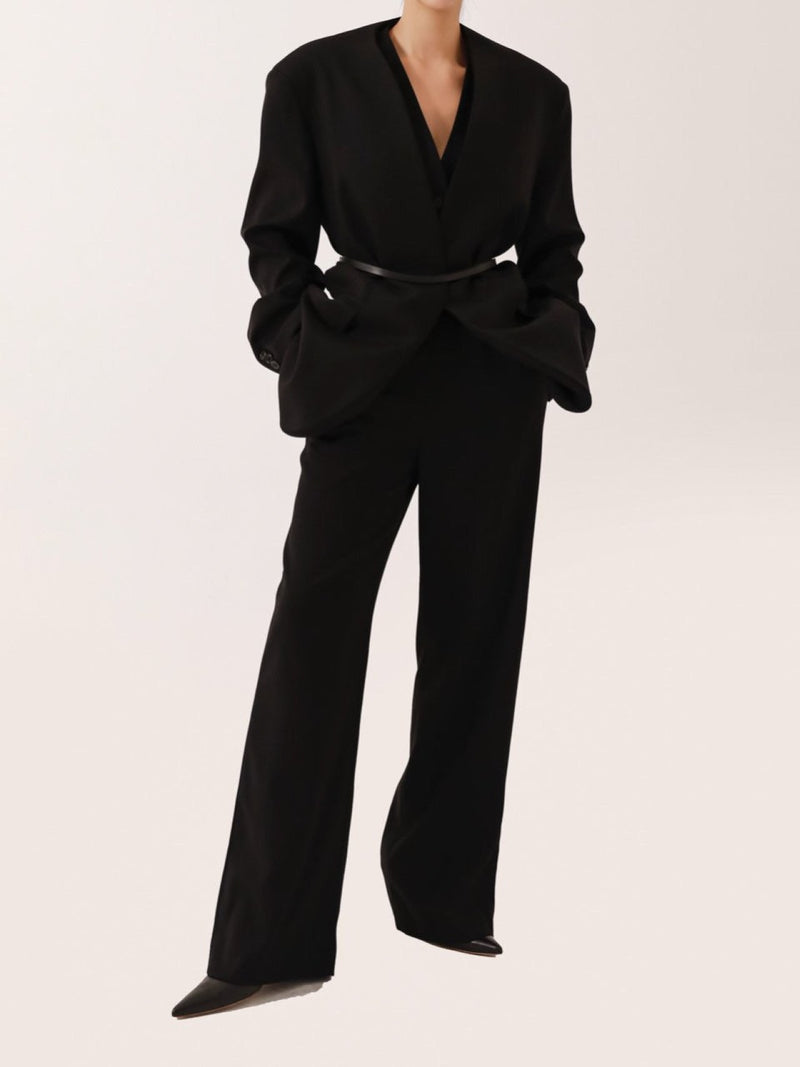 CLASSIC COLLARLESS TAILORED BLAZER