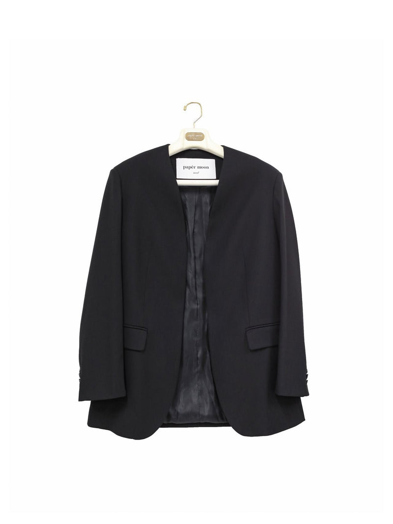 CLASSIC COLLARLESS TAILORED BLAZER