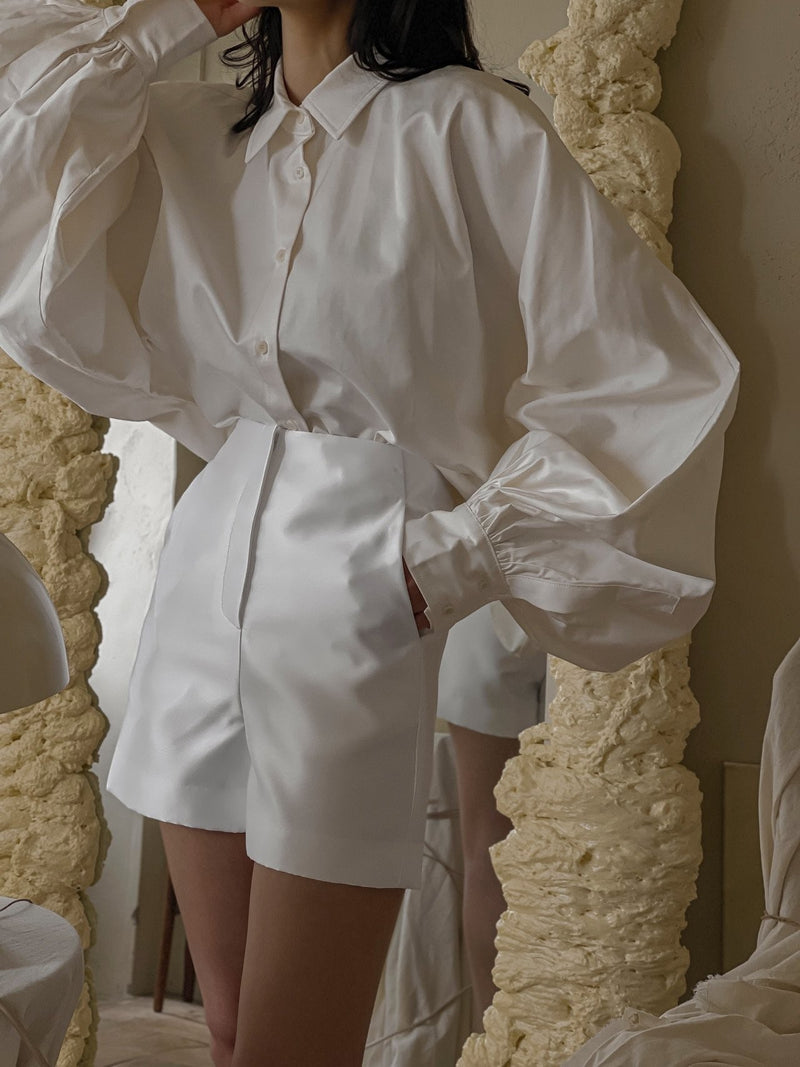 CLASSIC HIGH WAISTED SATIN SHORTS