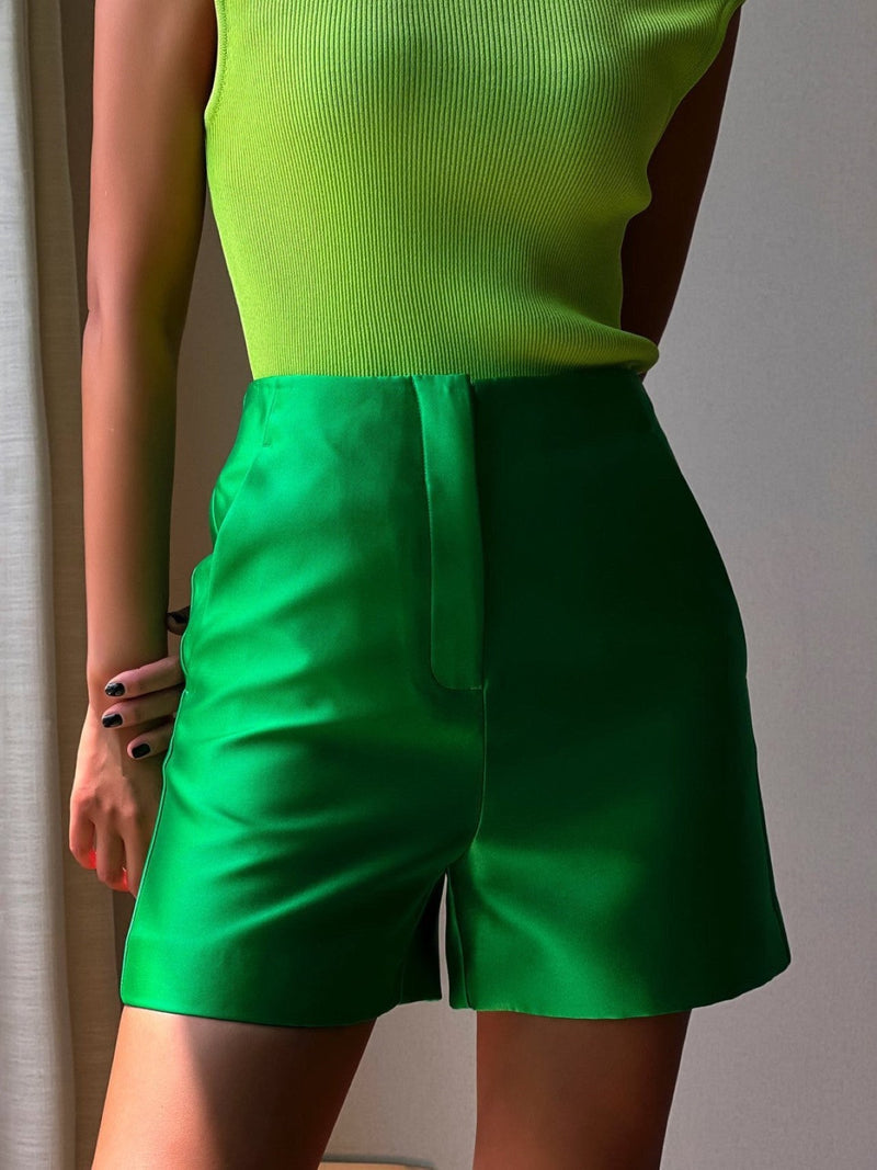 CLASSIC HIGH WAISTED SATIN SHORTS