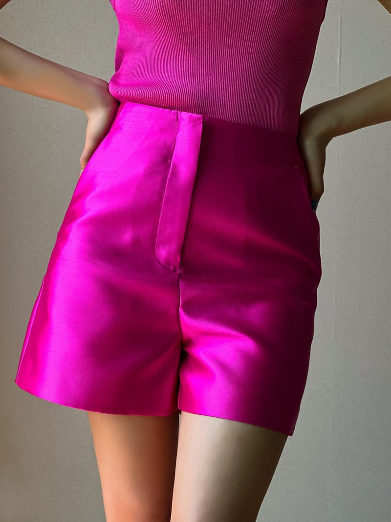 CLASSIC HIGH WAISTED SATIN SHORTS