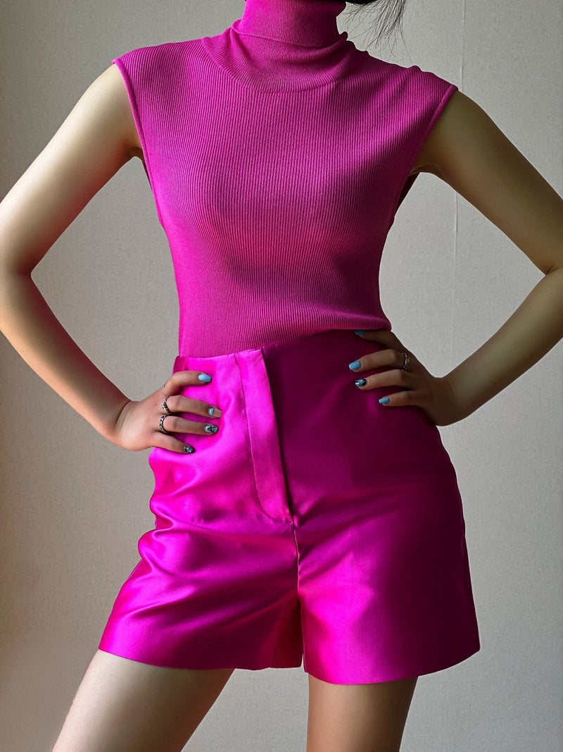 CLASSIC HIGH WAISTED SATIN SHORTS