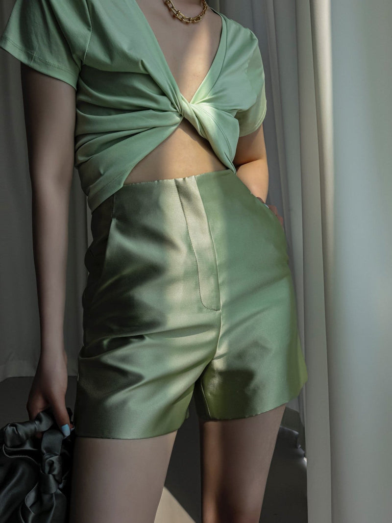 CLASSIC HIGH WAISTED SATIN SHORTS