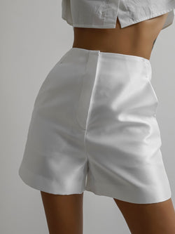 CLASSIC HIGH WAISTED SATIN SHORTS