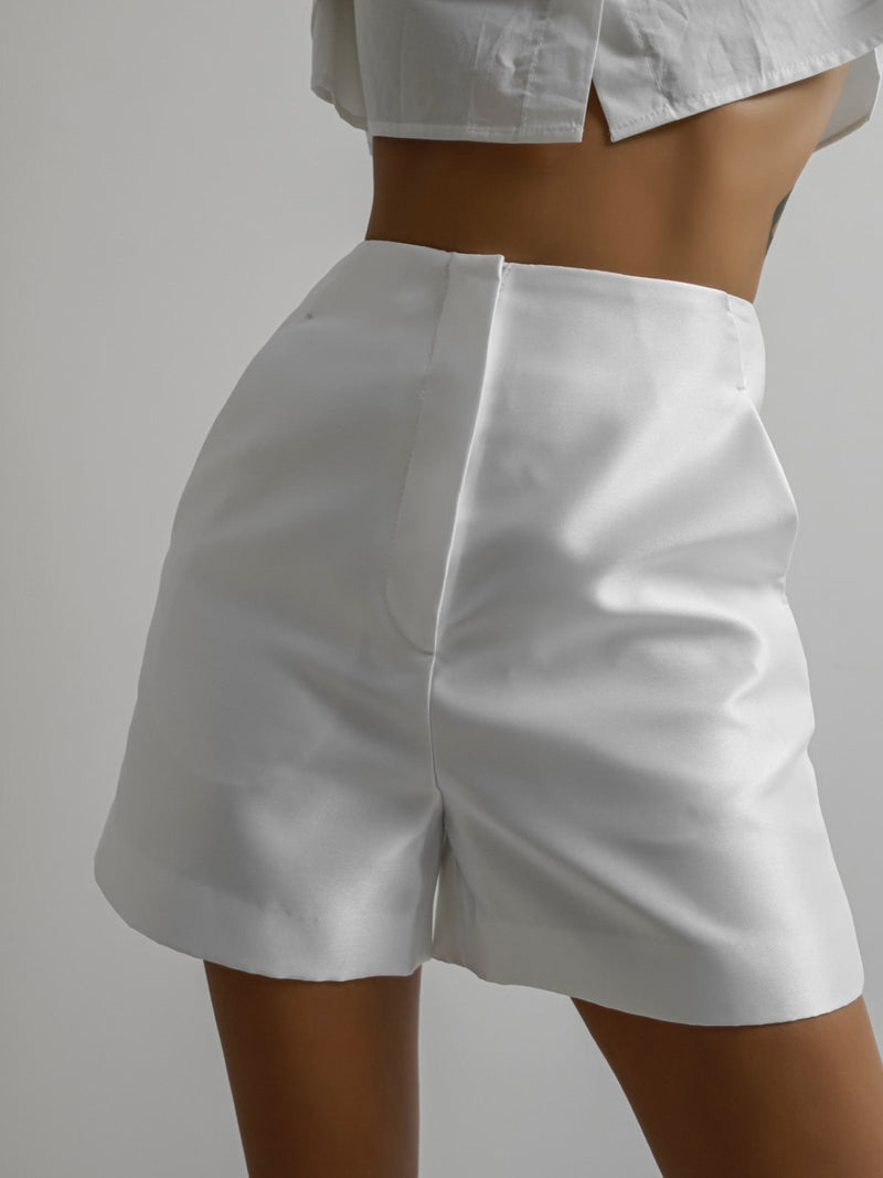 CLASSIC HIGH WAISTED SATIN SHORTS
