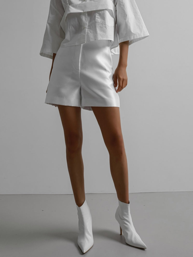 CLASSIC HIGH WAISTED SATIN SHORTS