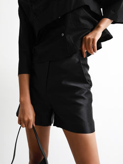 CLASSIC HIGH WAISTED SATIN SHORTS