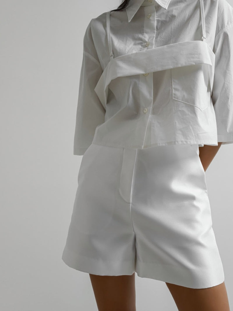 CLASSIC HIGH WAISTED SATIN SHORTS