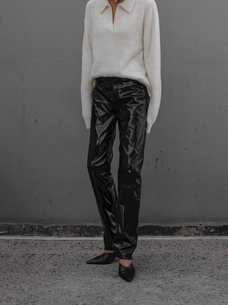 CLASSIC PATENT LEATHER TROUSERS