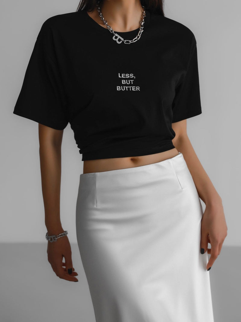 CLASSIC SILKY LOW WAIST MIDI SKIRT