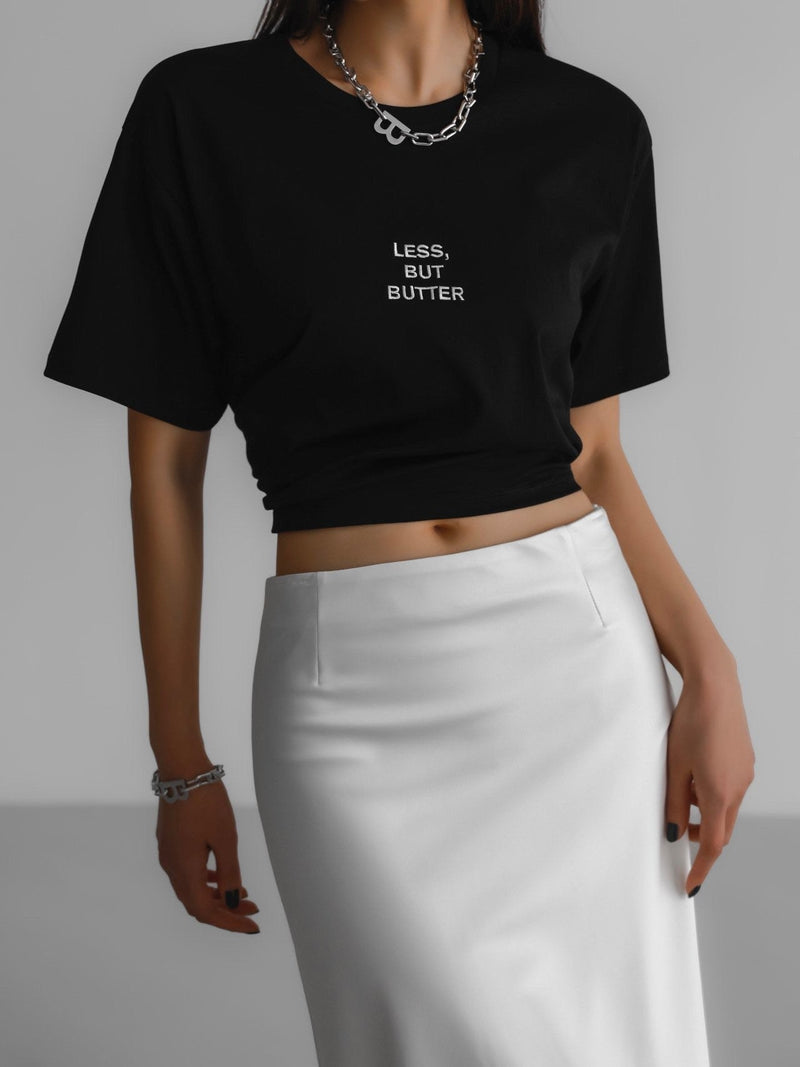CLASSIC SILKY LOW WAIST MIDI SKIRT