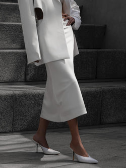 CLASSIC SILKY LOW WAIST MIDI SKIRT