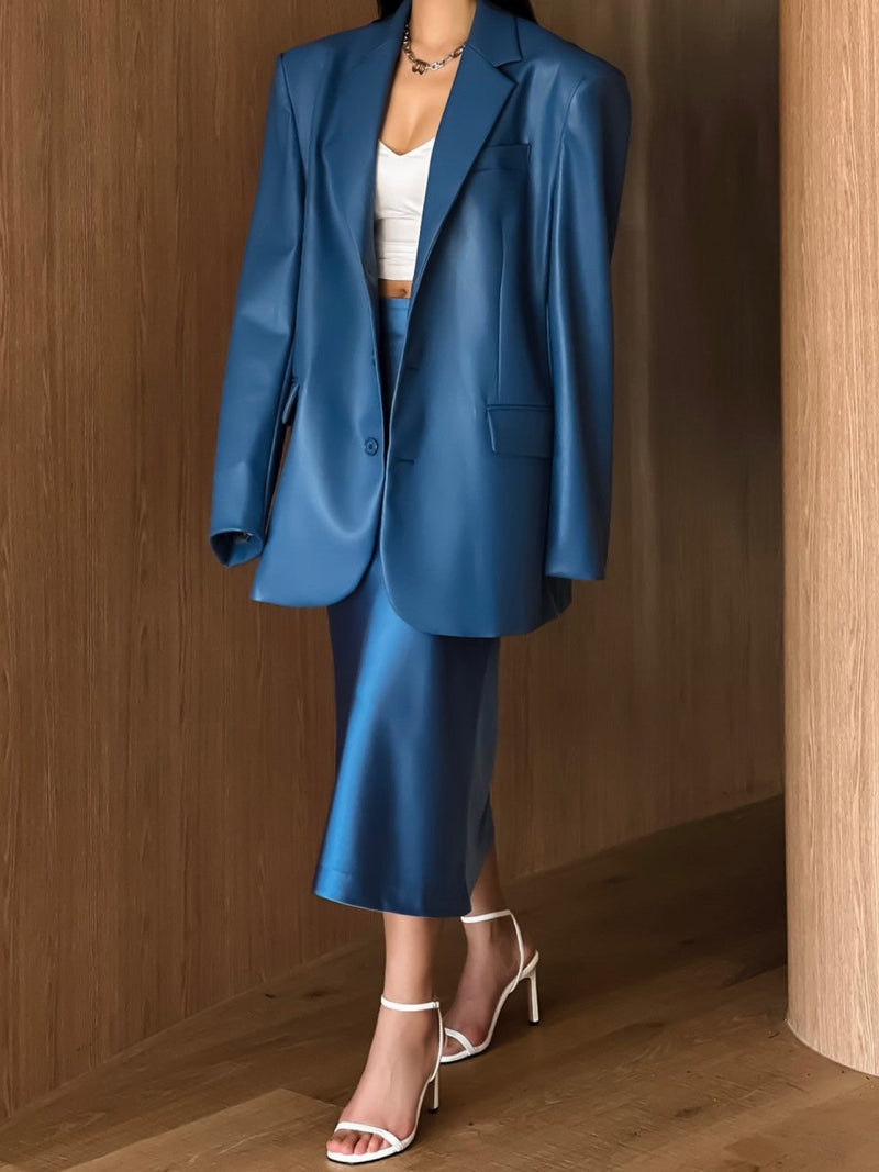 CLASSIC SILKY LOW WAIST MIDI SKIRT