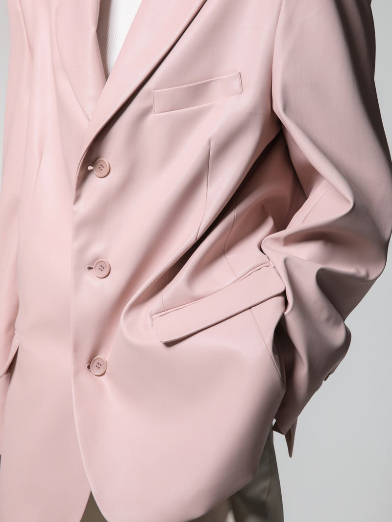 CLASSIC SOFT VEGAN LEATHER BLAZER