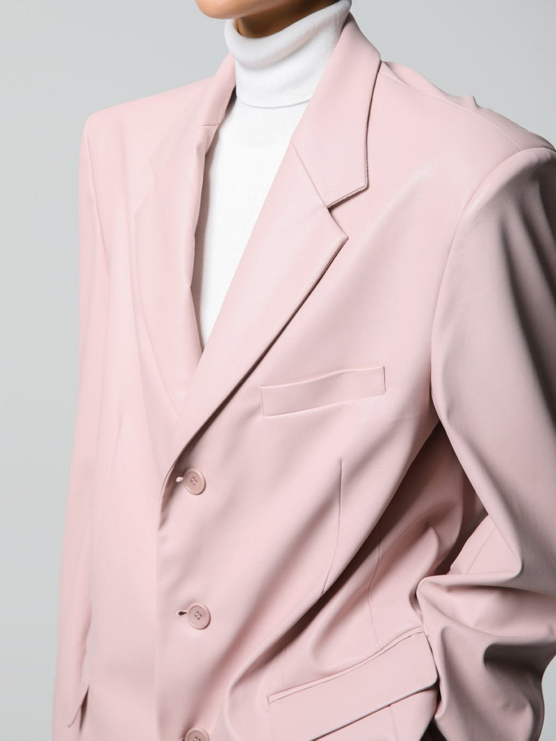 CLASSIC SOFT VEGAN LEATHER BLAZER