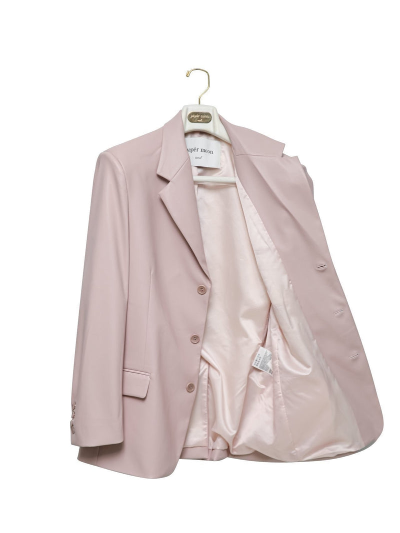 CLASSIC SOFT VEGAN LEATHER BLAZER